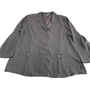 Purple Blazer Jacket Simply French Montreal Gray Lined Vintage Size 20 Button Up